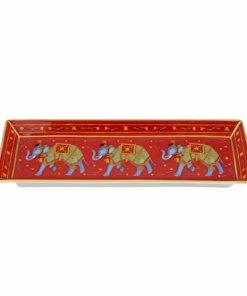 Halcyon Days - Pen Tray Red Ceremonial Indian Elephant
