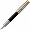 Parker® Parker - Sonnet Metal & Black Lacquer GT Fountain Pen Med 1 Parker® Parker - Sonnet Metal & Black Lacquer GT Fountain Pen Med -Faber-Castell-shop 177574 Large