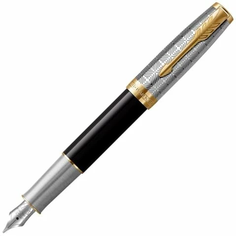 Parker® Parker - Sonnet Metal & Black Lacquer GT Fountain Pen Med 3 Parker® Parker - Sonnet Metal & Black Lacquer GT Fountain Pen Med