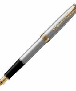 Parker® Parker - Sonnet S/Steel Gold Trim Fountain Pen Med Nib
