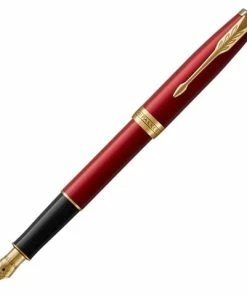 Parker® Parker - Sonnet Red Lacquer W/ Gold Trim Fountain Pen Med