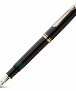 Pelikan - 800 Black & Gold Medium Nib Fountain Pen
