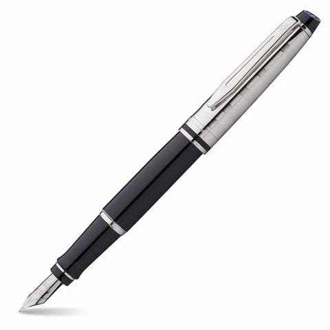 Waterman - Expert Deluxe Black Chrome Trim Fountain Pen 3 Waterman - Expert Deluxe Black Chrome Trim Fountain Pen