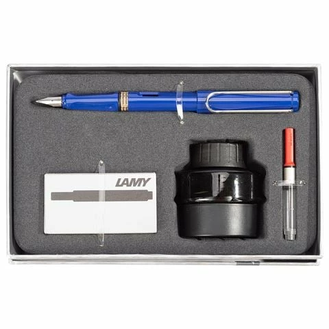 Lamy - Safari Fountain Pen Black Ink Gift Pack Blue 3 Lamy - Safari Fountain Pen Black Ink Gift Pack Blue